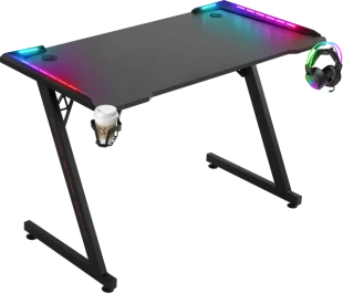 Gaming sto Defender Jupiter75cmx110cmx60cmx15mm/Backlight/držač za čase/crni