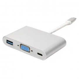 Adapter konverter USB 3.1 Tip C-USB 3.0/VGA/USB Tip C PD Kettz UVA-23