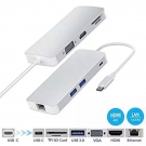 Adapter-konverter USB Tip C 3.1 na VGA/HDMI/4xUSB 3.0/SD/Type C/LAN Linkom