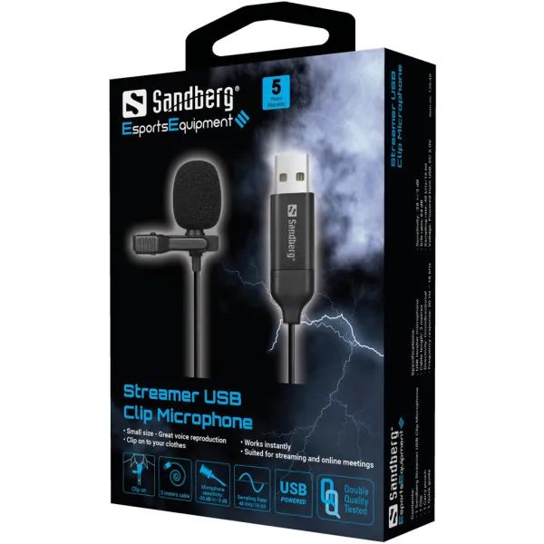 USB streamer mikrofon Sandberg Clip 126-40 Slika 4