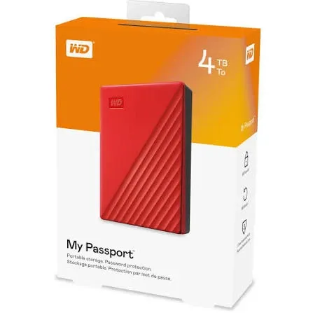 HDD WD EXT 2.5" My Passport USB 3.2 4TB Red WDBPKJ0040BRD-WESN Glavna slika