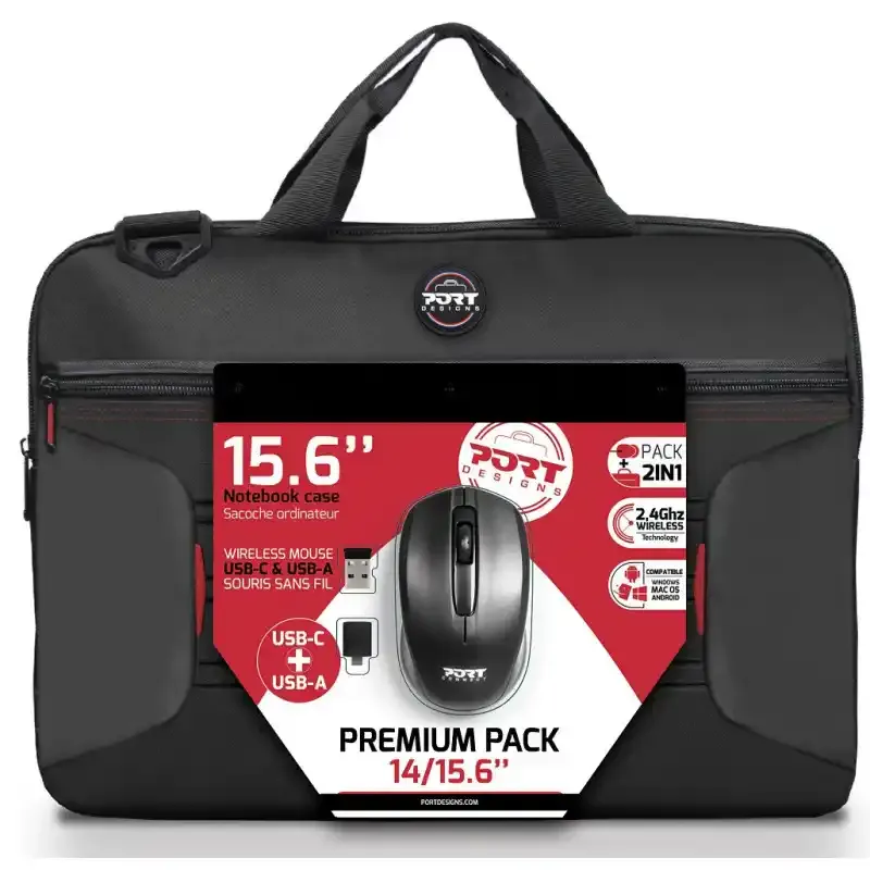 Torba za laptop 14/15.6 Port Designs Premium Pack + miš Glavna slika