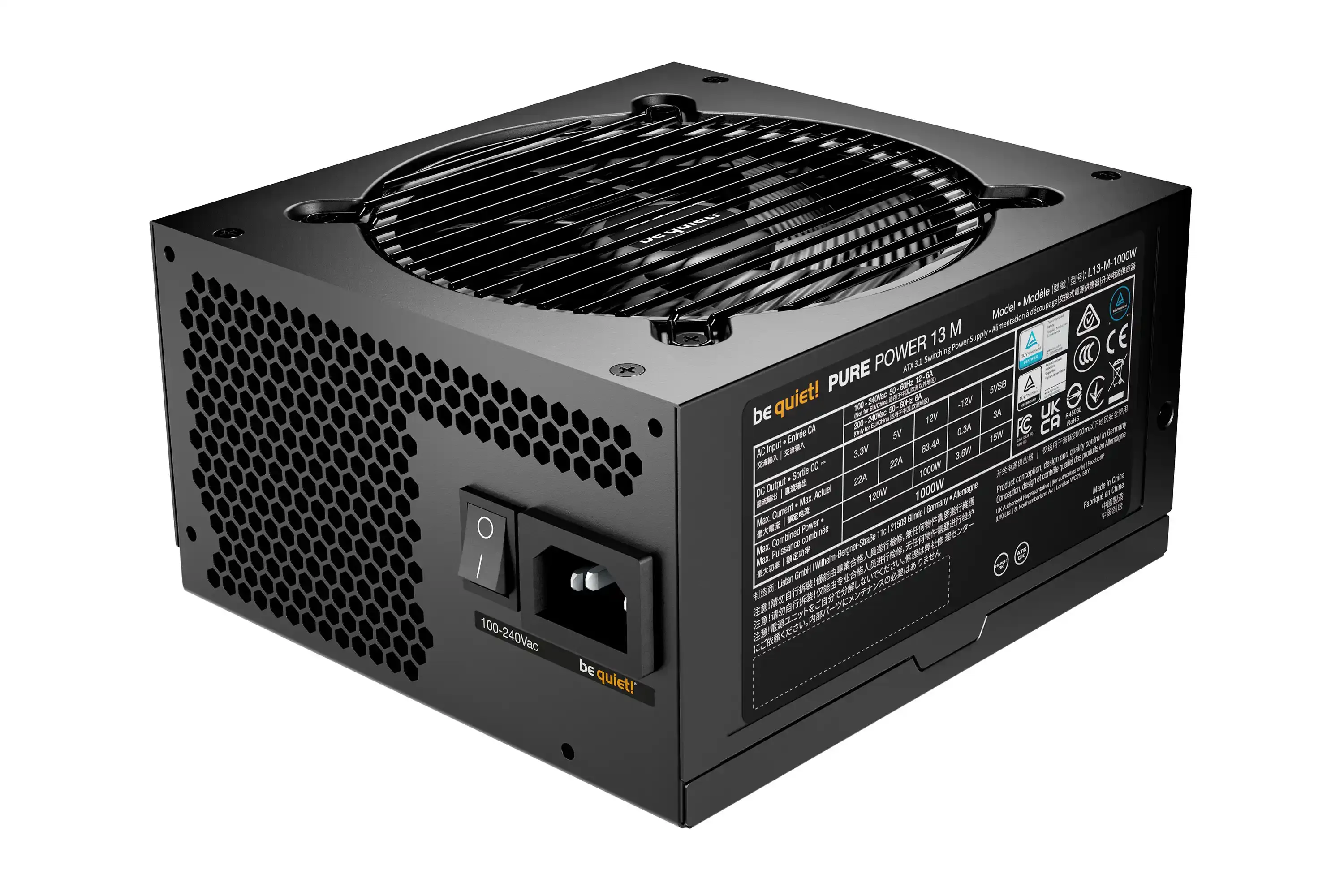 Napajanje Be Quiet Pure Power 13 M 1000W Gold BP028EU ATX3.1 Modularno Slika 4