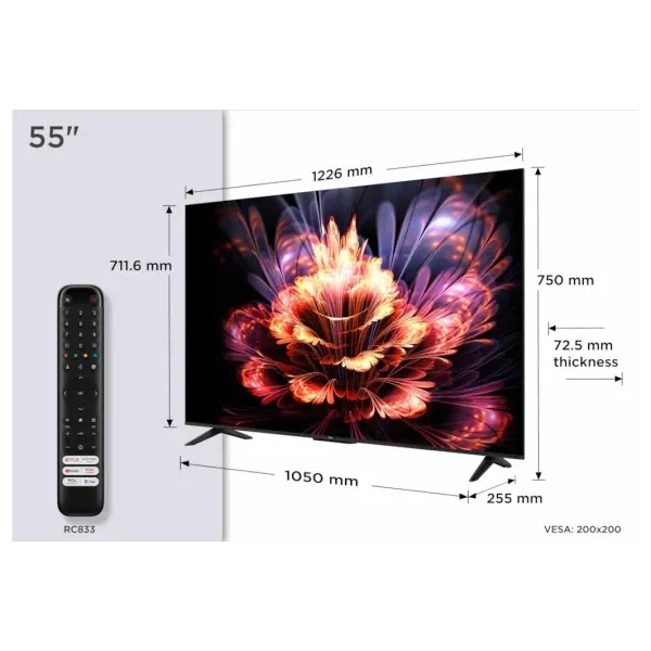 SMART LED TV 55 TCL 55V6C 3840x2160/4K/UHD/DVB-T2/C/S2/Google TV Slika 2