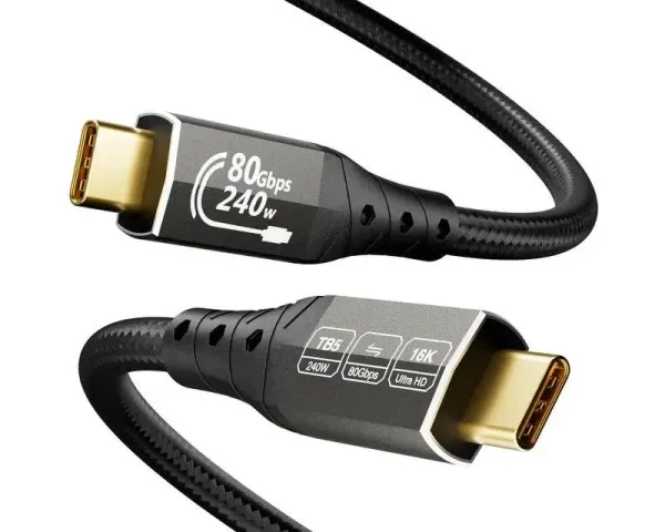 Kabl USB E-Green USB4 V2.0 USB C-CM/M Thunderbolt 5/4, 80Gbps/PD 16K@60Hz 8K@120Hz, 2m, crna Glavna slika